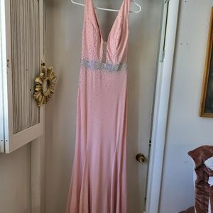 Jovani formal gown in blush pink.